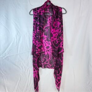 Pink and Black Floral Women's Scarf | OS